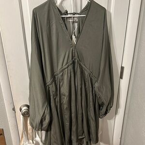 Elegant Olive Green Women's Top